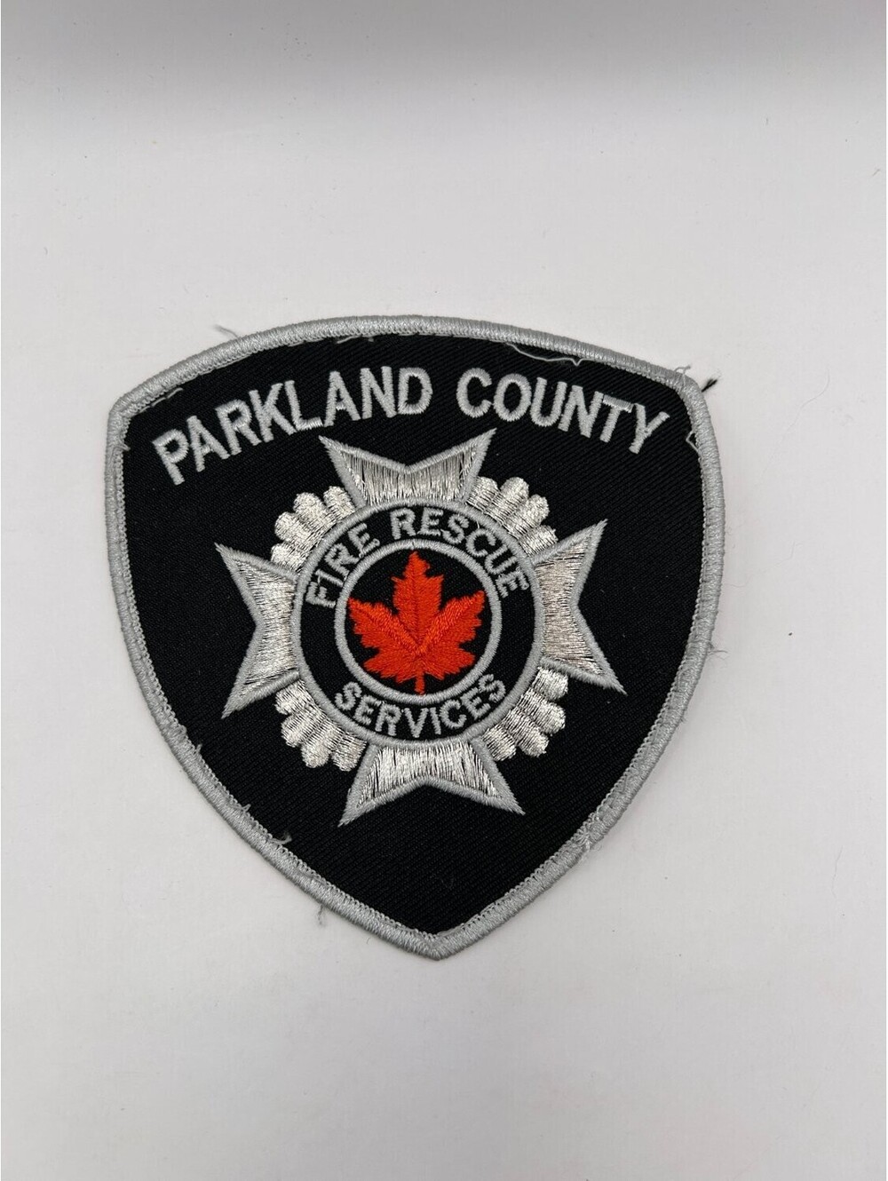 Parkland County Fire Rescue Services Shoulder Patch Alberta Embroidered Black